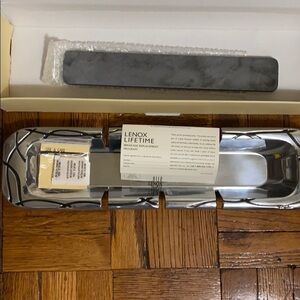 NWT Lenox Vibe Baguette silver metal tray